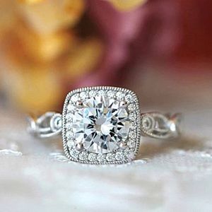 Halo CZ Engagement Ring Sz 6